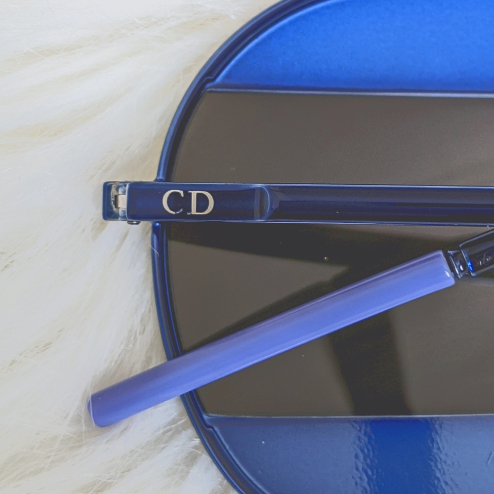 Christian Dior Color Block Aviator Sunglasses Unisex Blue Grey Mirror Lens - Picture 13 of 17